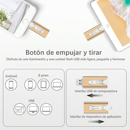 Memoria USB Flash Doble para Celular y Tablets 128GB