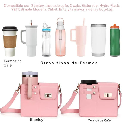 Bolso con soporte para botellas de agua para mujer
