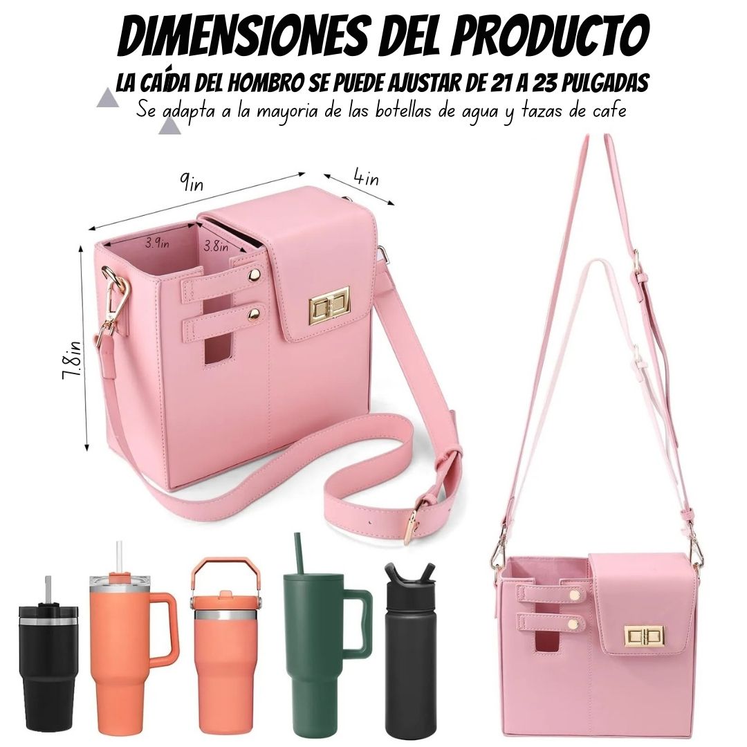 Bolso con soporte para botellas de agua para mujer