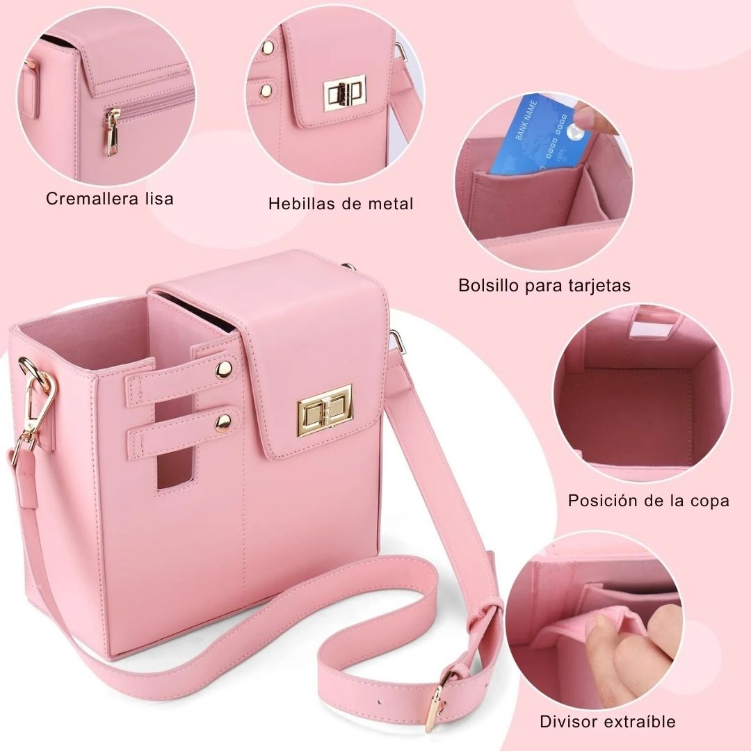 Bolso con soporte para botellas de agua para mujer