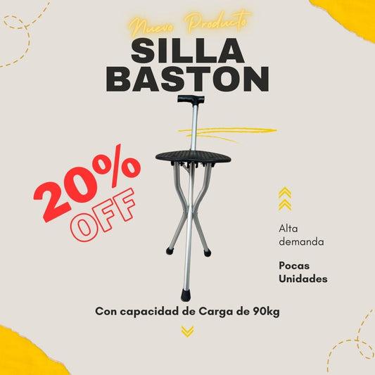 Silla Bastón Plegable de Acero Inoxidable