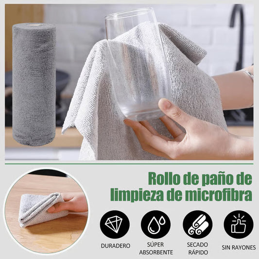 Rollo de Toallas de Microfibra Reutilizables Larga Duración X20 Toallas