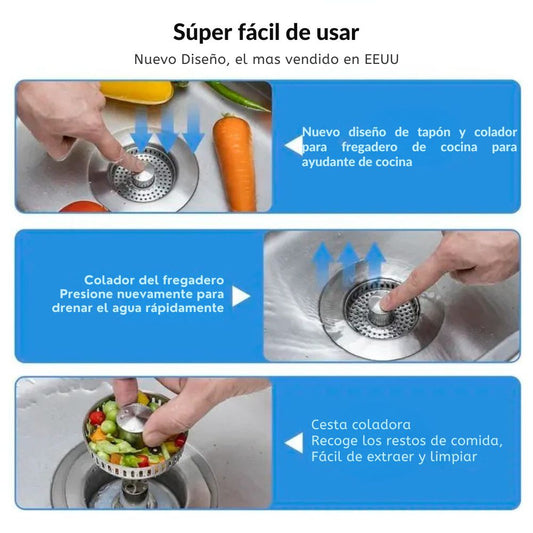 Tapón de Desagüe 3 en 1 para cocina