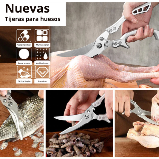 Tijeras Poderosas de Cocina en Acero Inoxidable