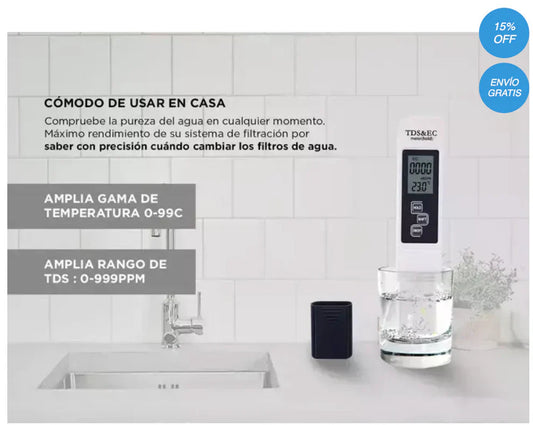 Medidor Digital de TDS 4 en 1 mejorado Para Agua